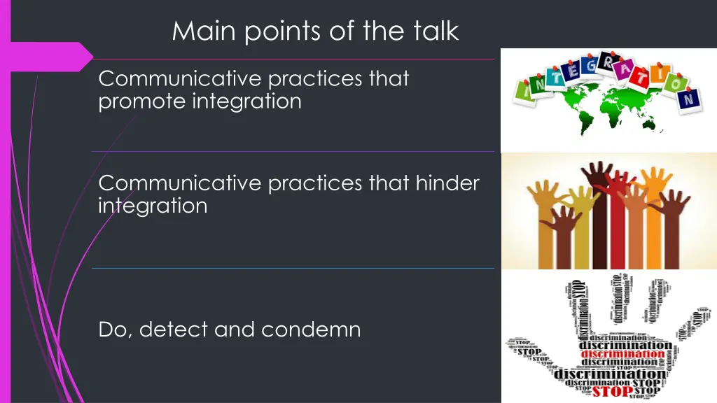 main points of the talk