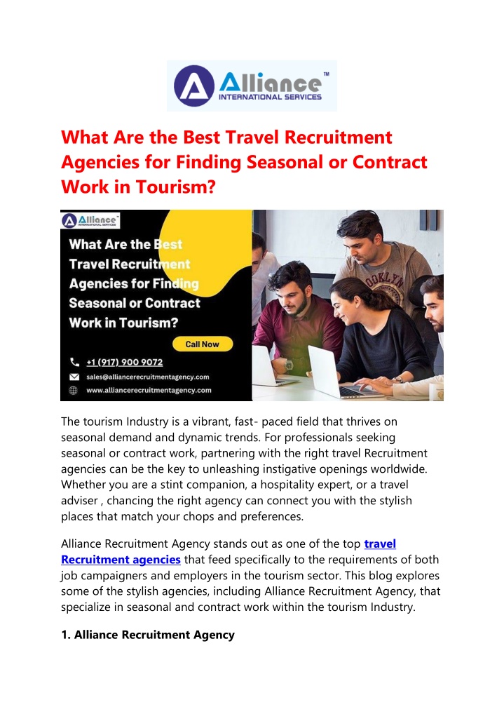 what are the best travel recruitment agencies