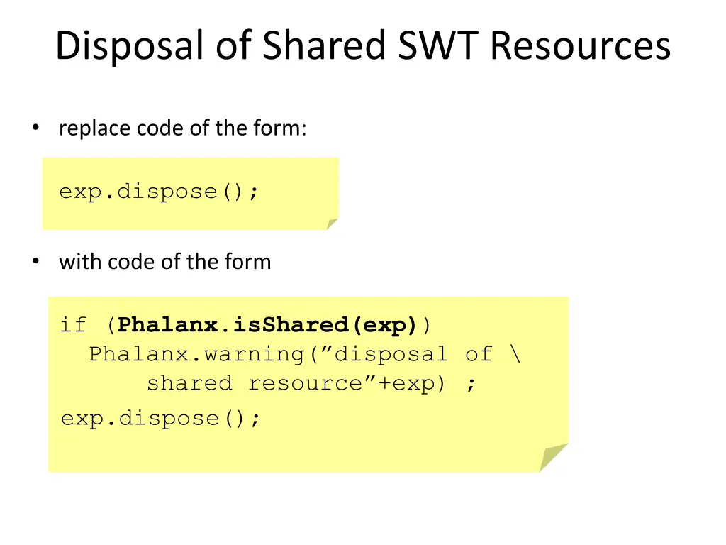 disposal of shared swt resources