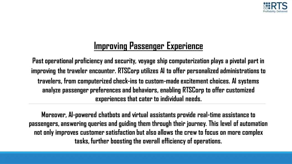 improving passenger experience