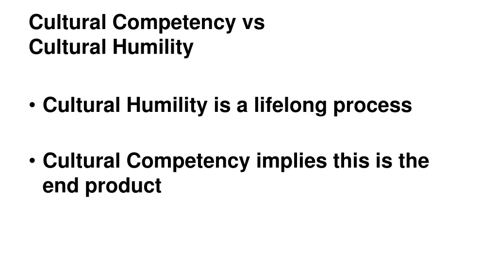 cultural competency vs cultural humility