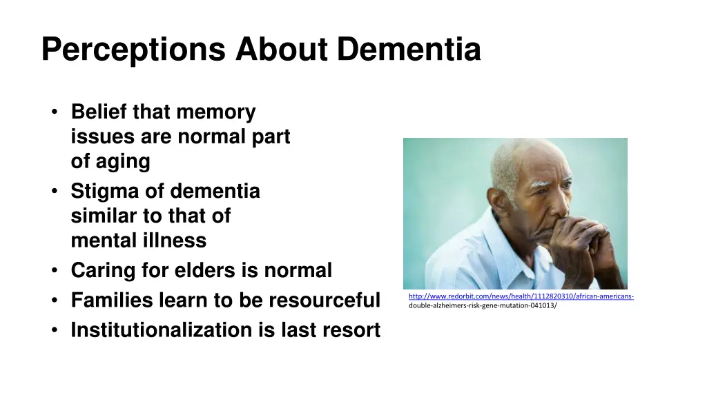 perceptions about dementia