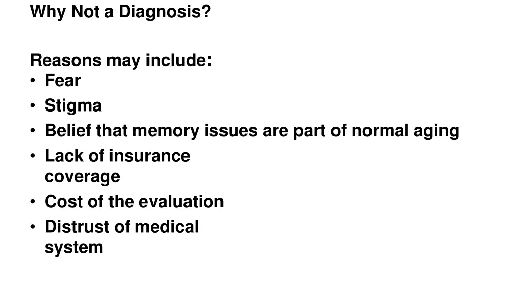 why not a diagnosis