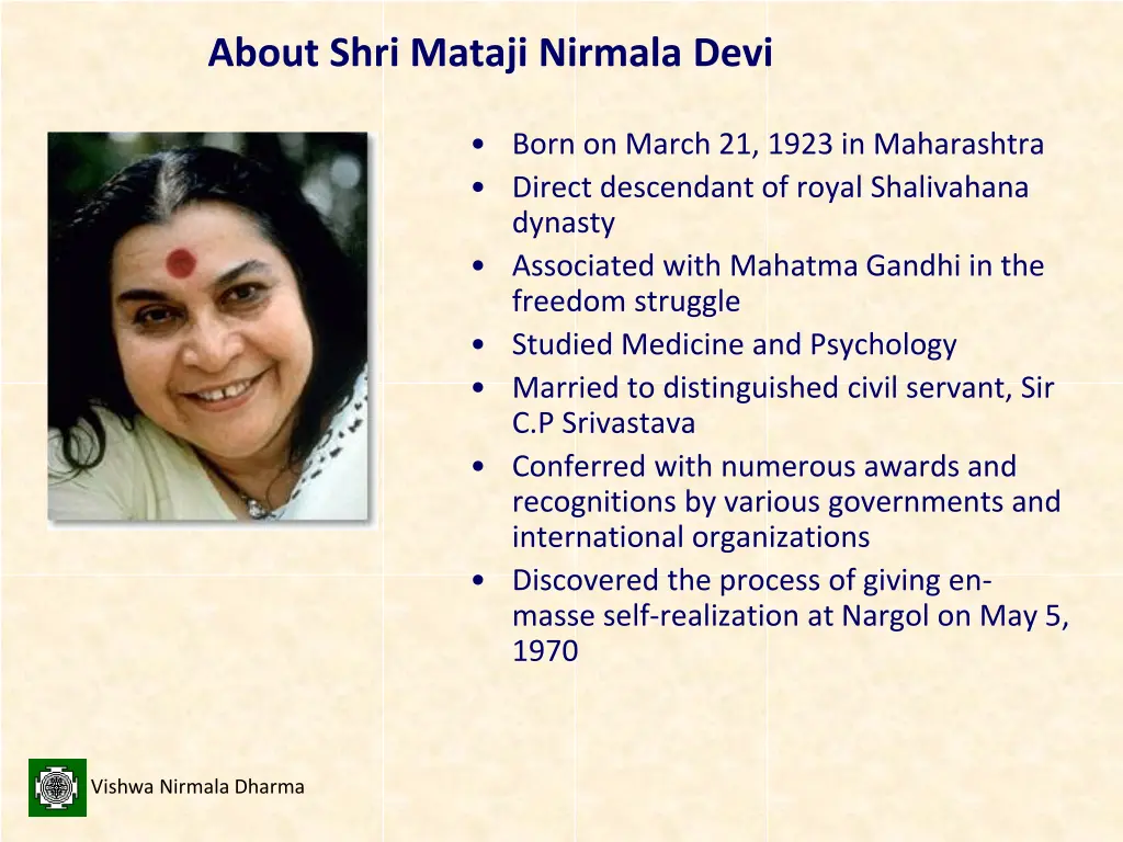 about shri mataji nirmala devi