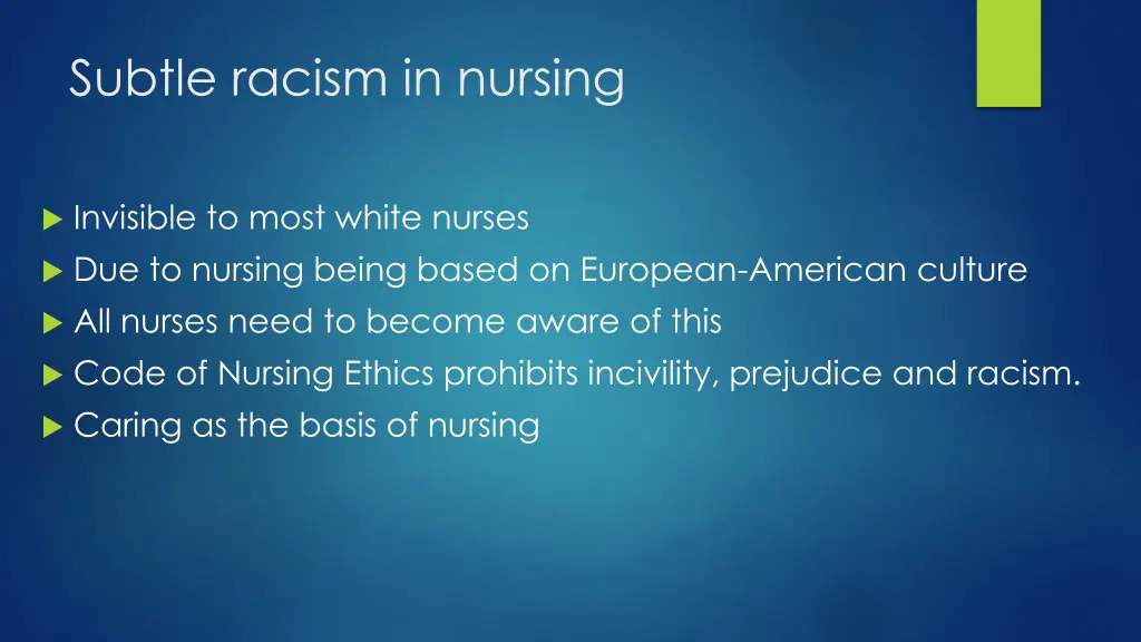 subtle racism in nursing