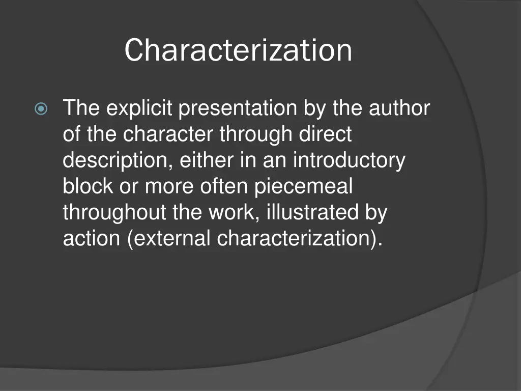 characterization 1