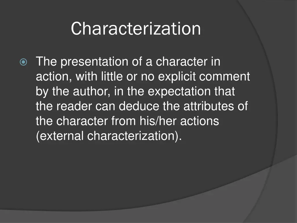 characterization 2