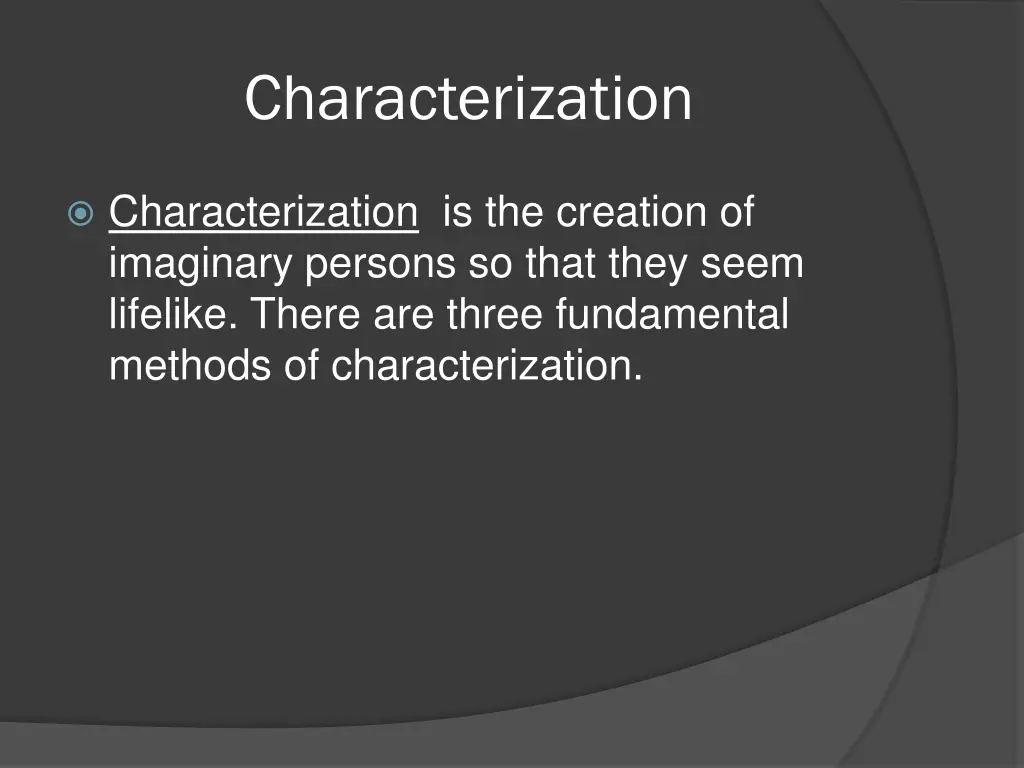 characterization