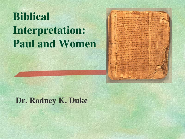 biblical interpretation paul and women