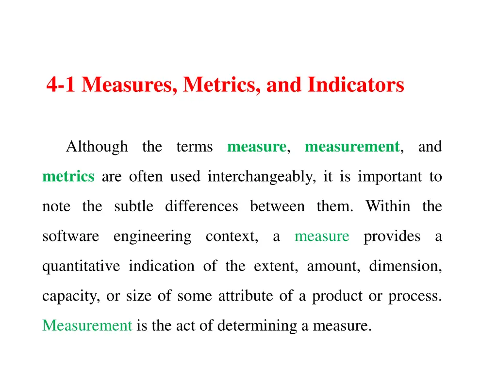 4 1 measures metrics and indicators