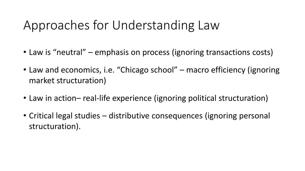 approaches for understanding law