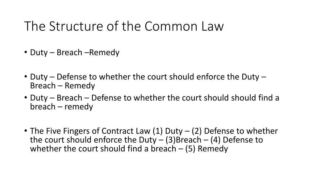 the structure of the common law