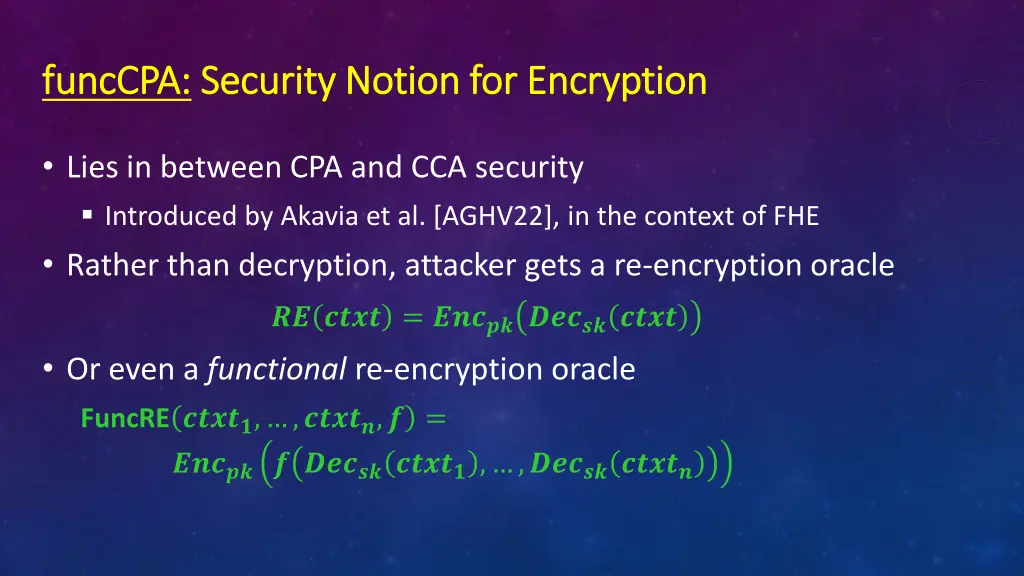 funccpa funccpa security notion for encryption