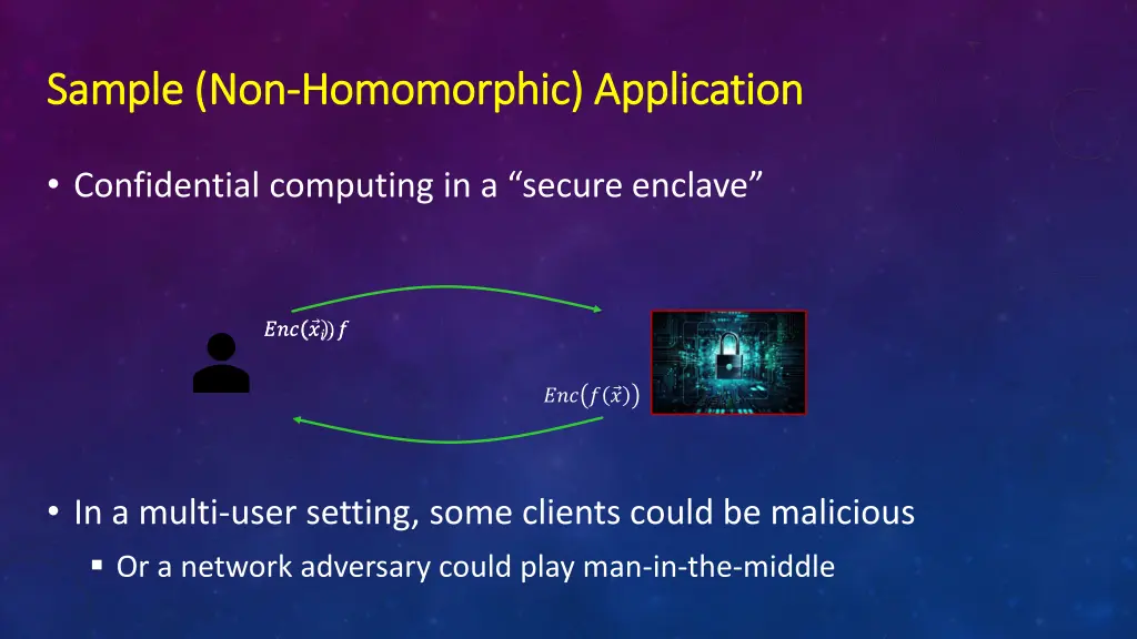 sample non sample non homomorphic application