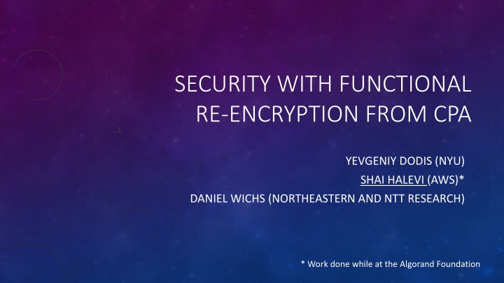 security with functional re encryption from cpa