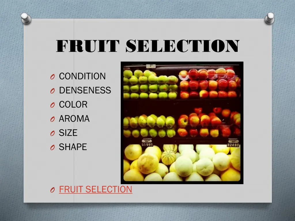 fruit selection