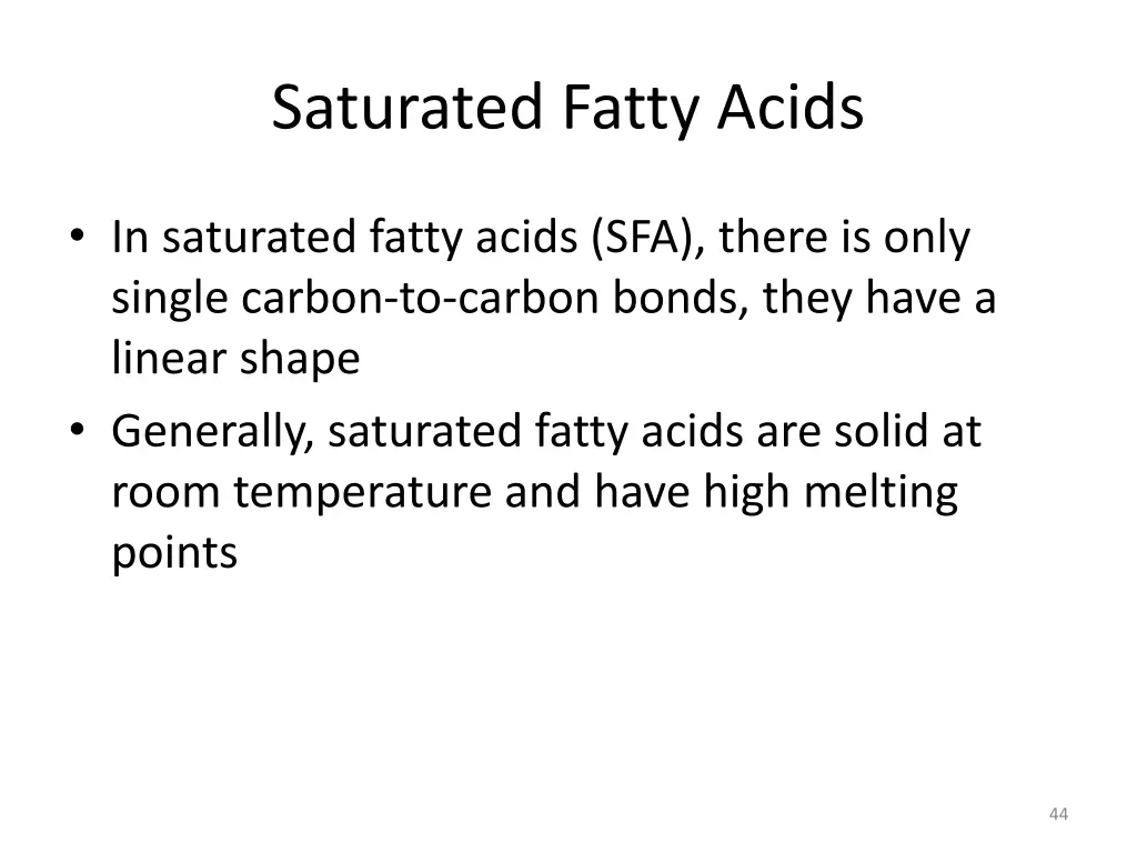 saturated fatty acids