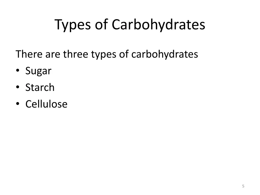 types of carbohydrates