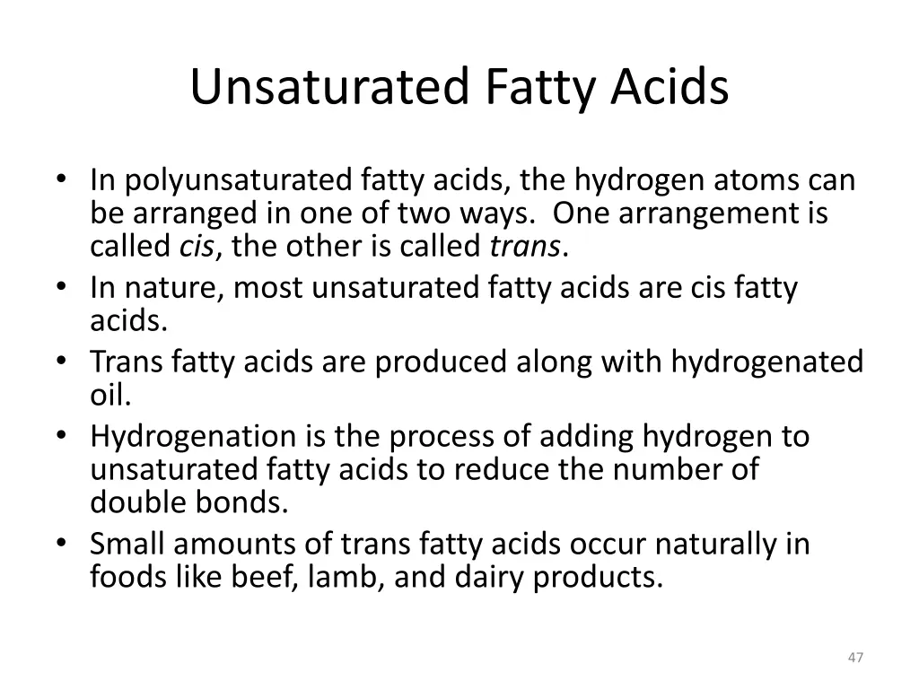 unsaturated fatty acids 1