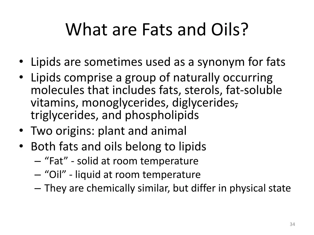 what are fats and oils 1