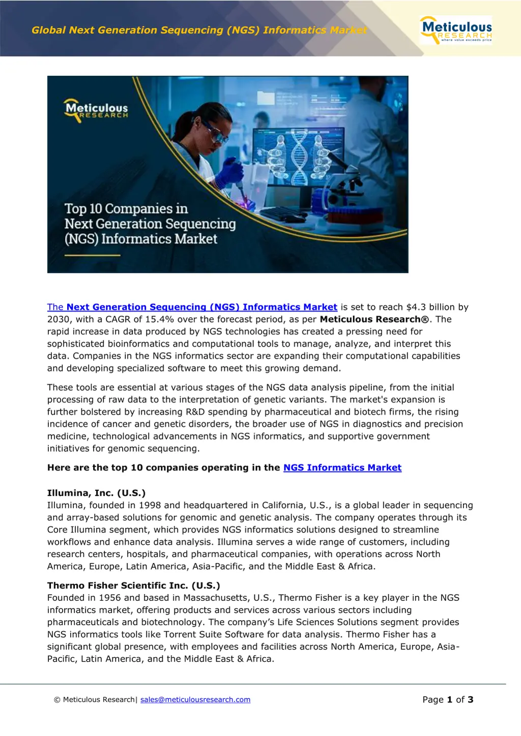 global next generation sequencing ngs informatics