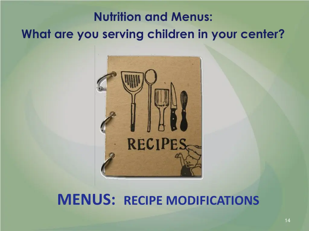 nutrition and menus