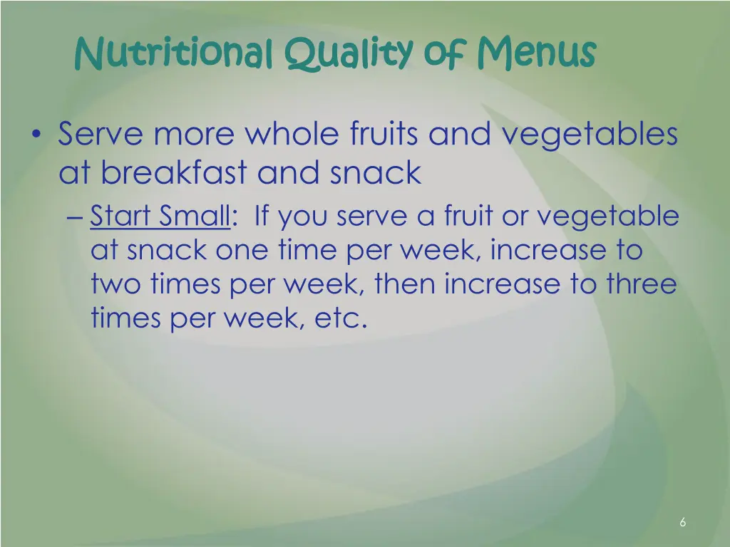 nutritional quality of menus 1