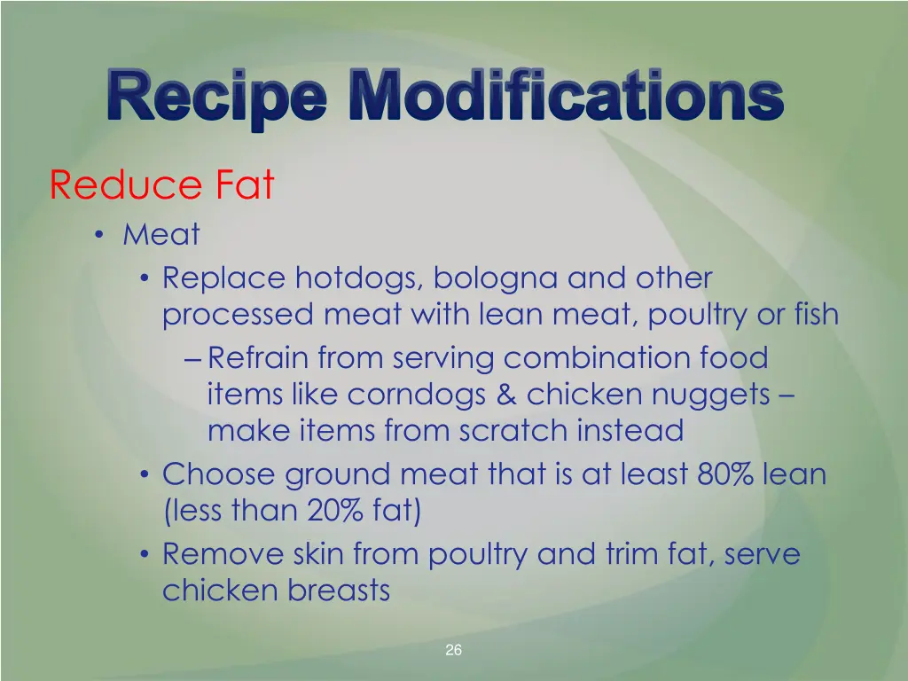 recipe modifications 2