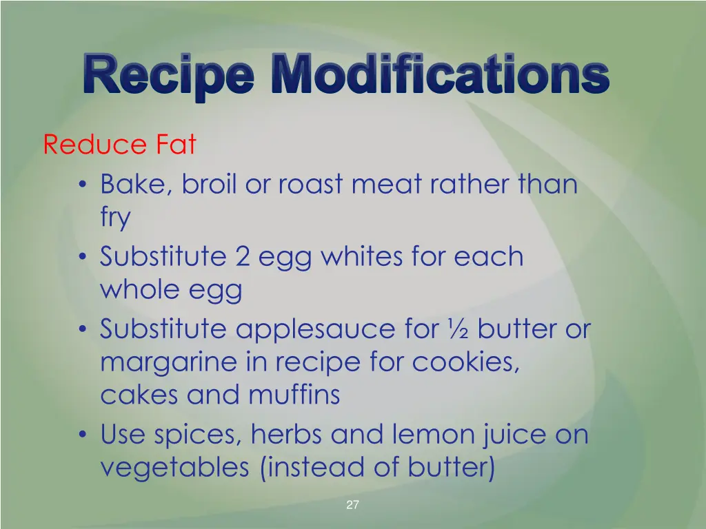 recipe modifications 3