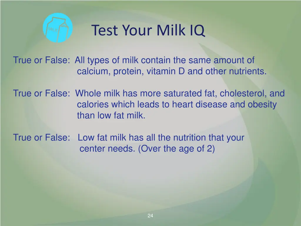 test your milk iq 1