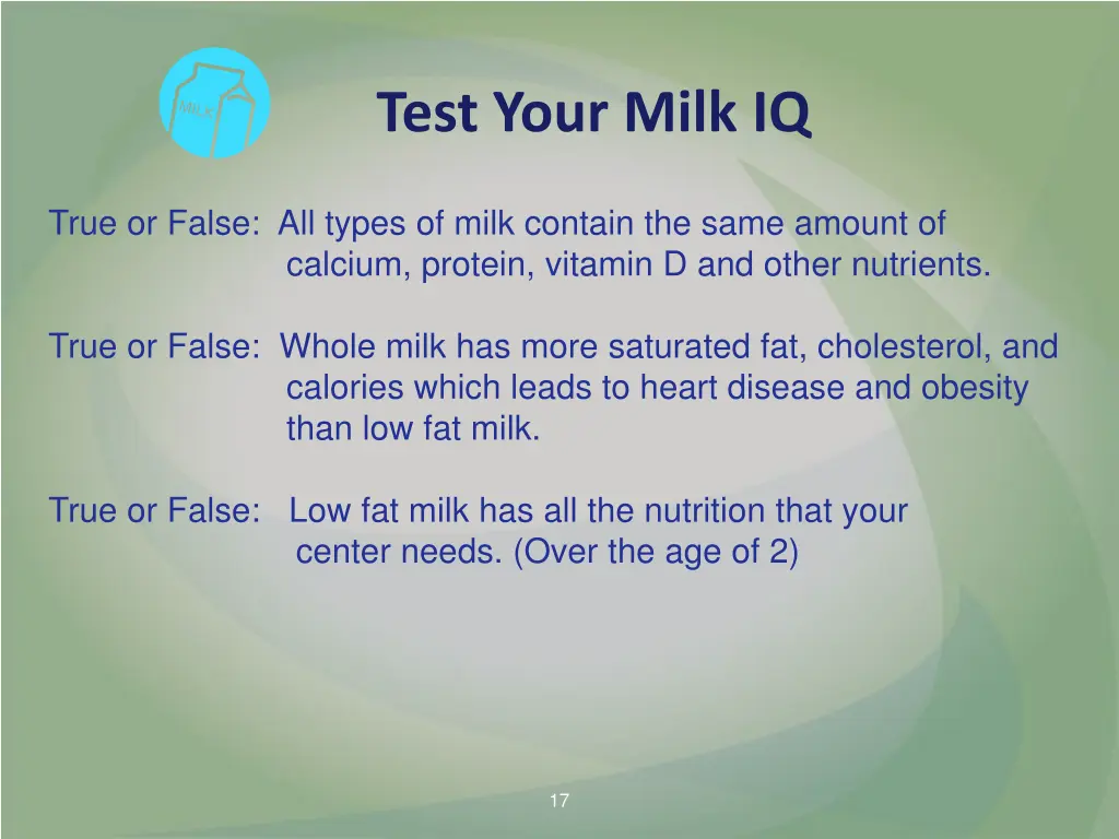 test your milk iq