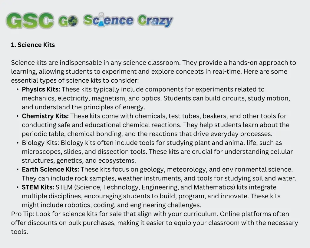 1 science kits