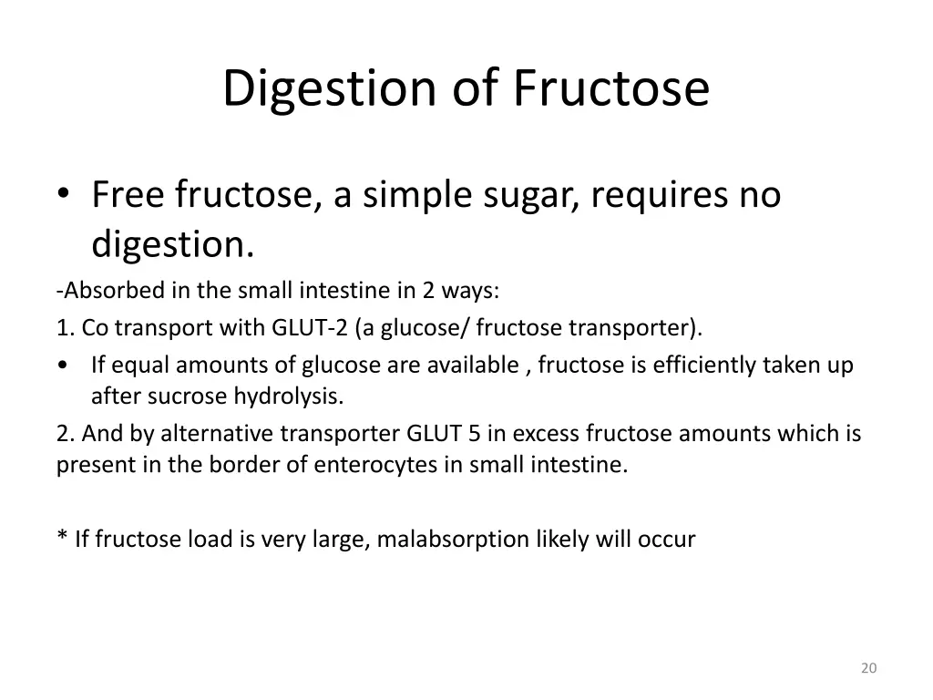 digestion of fructose