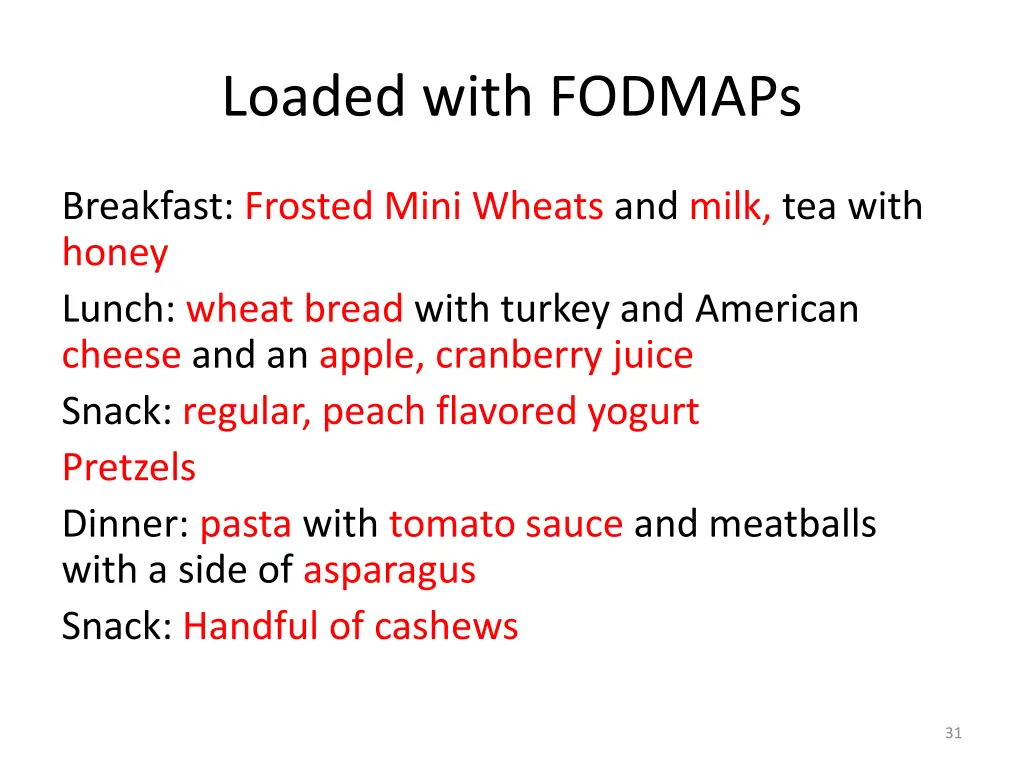 loaded with fodmaps