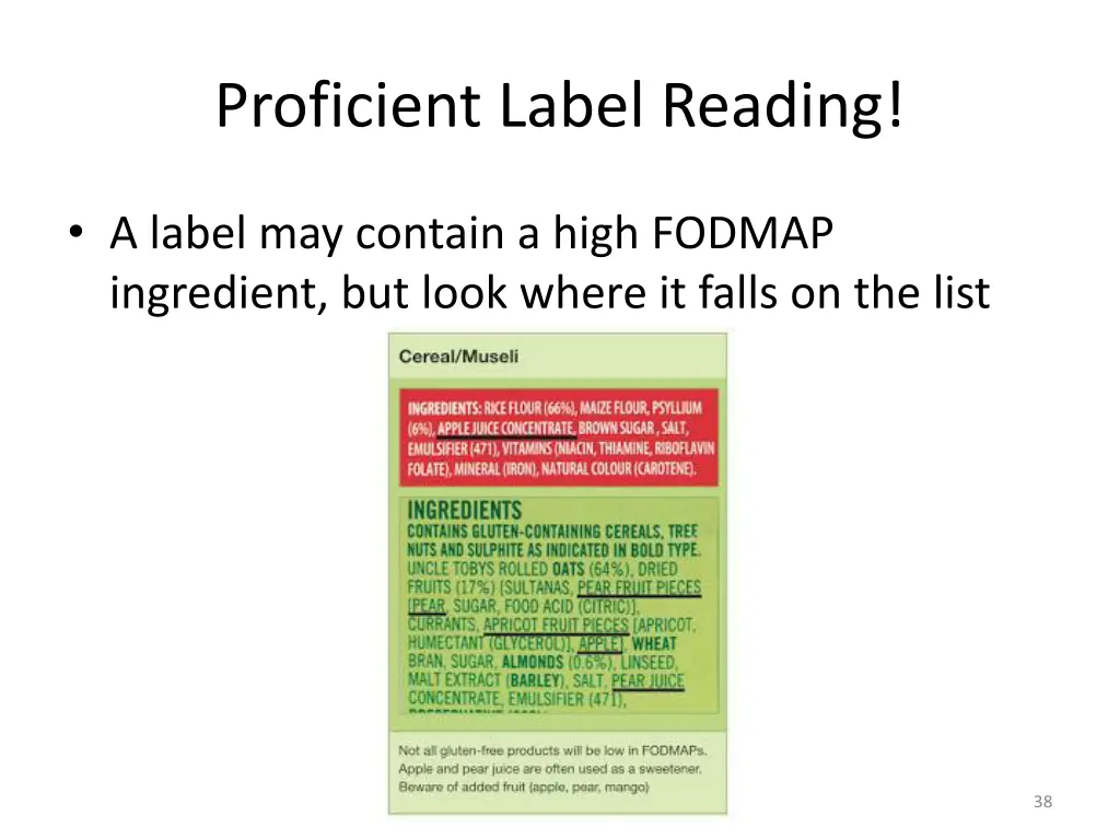 proficient label reading