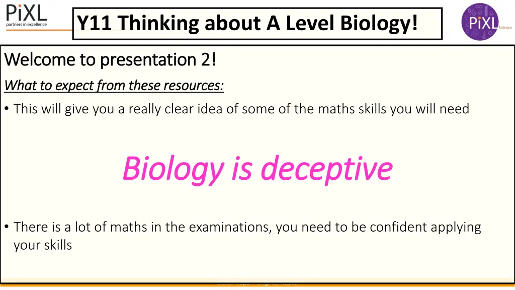 y11 thinking about a level biology 1