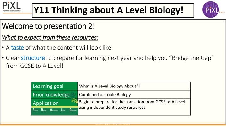 y11 thinking about a level biology