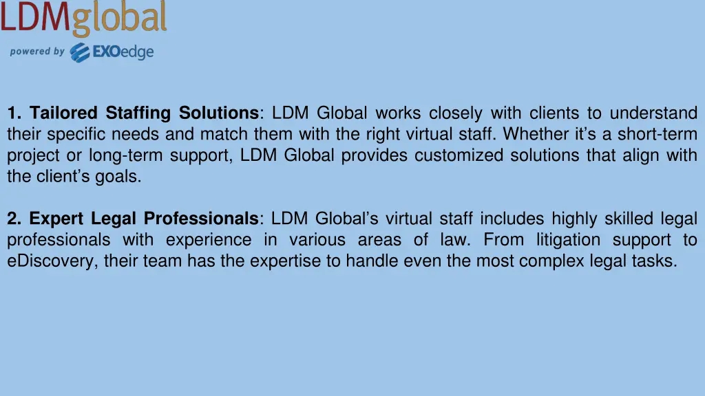 1 tailored staffing solutions ldm global works