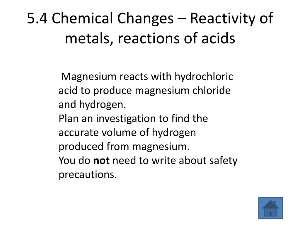 5 4 chemical changes reactivity of metals