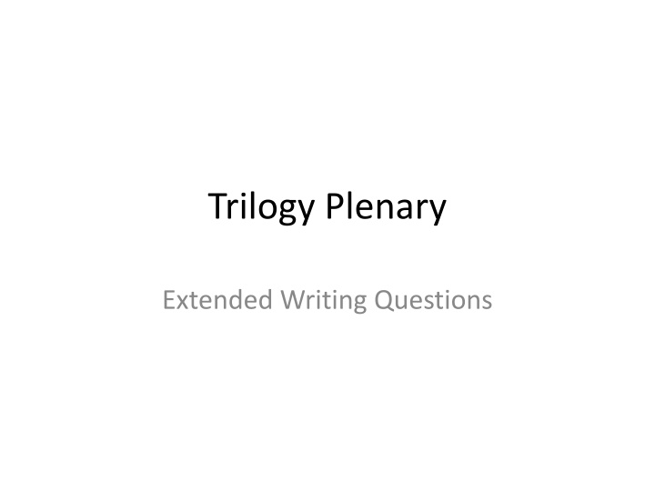 trilogy plenary