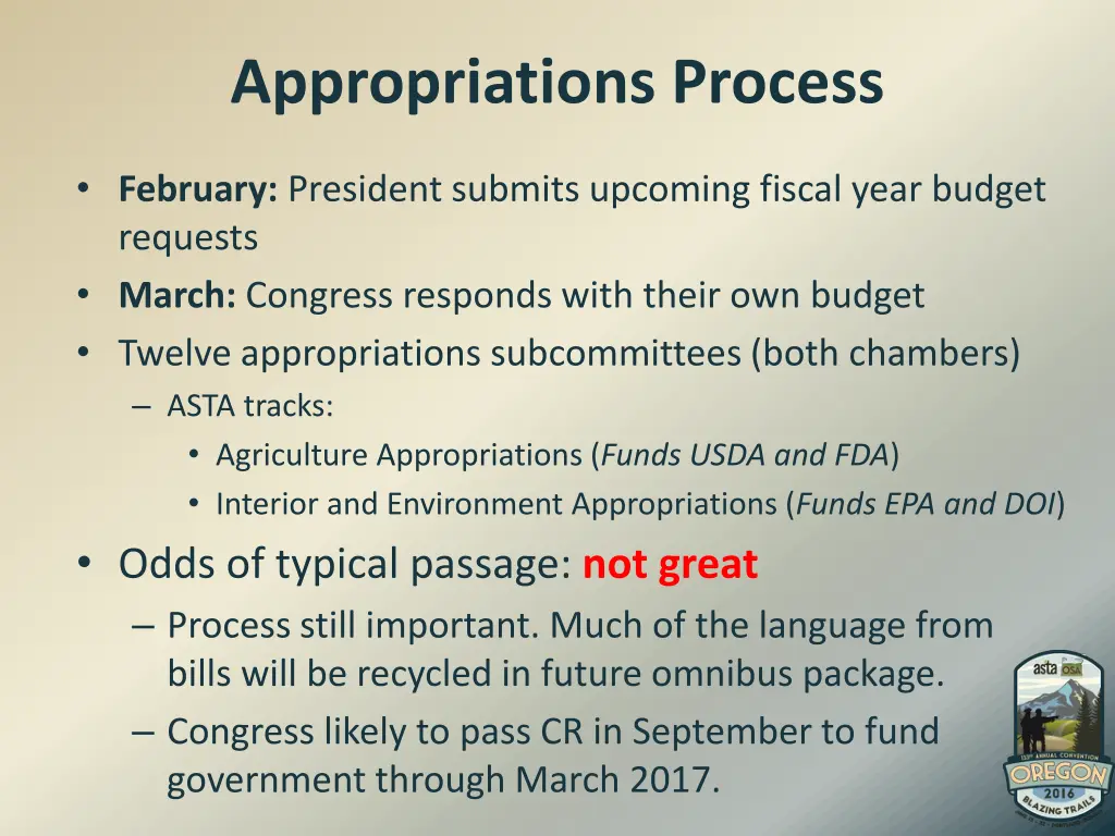 appropriations process