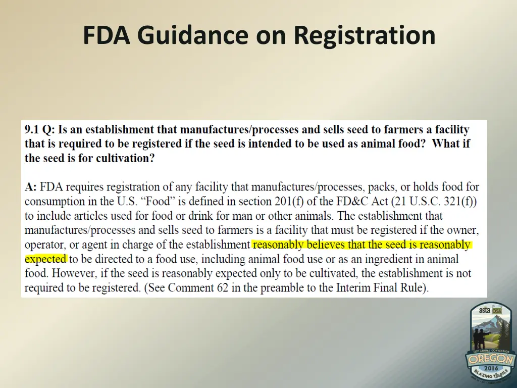 fda guidance on registration