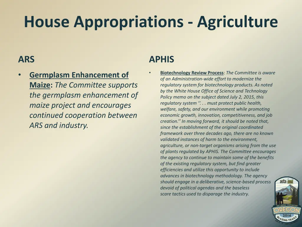 house appropriations agriculture