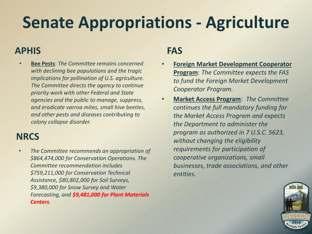 senate appropriations agriculture 2