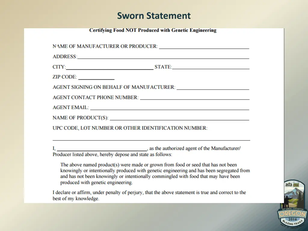 sworn statement