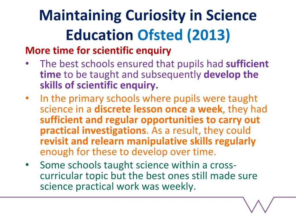 maintaining curiosity in science education ofsted