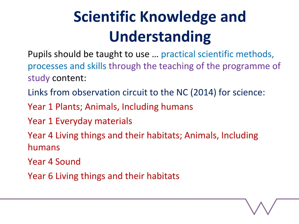 scientific knowledge and understanding pupils