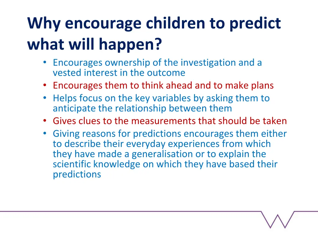 why encourage children to predict what will