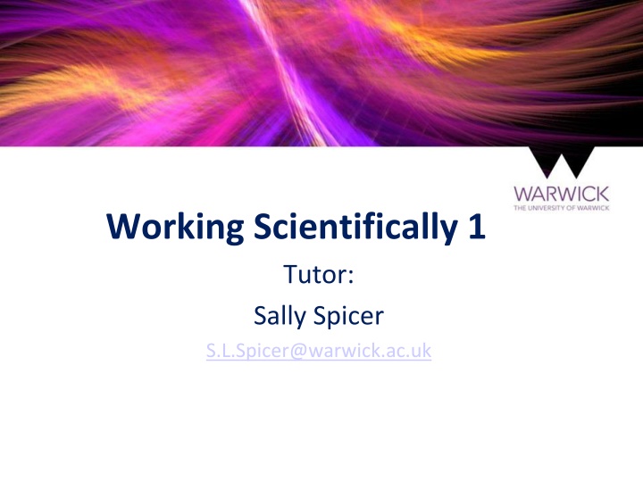 working scientifically 1 tutor sally spicer