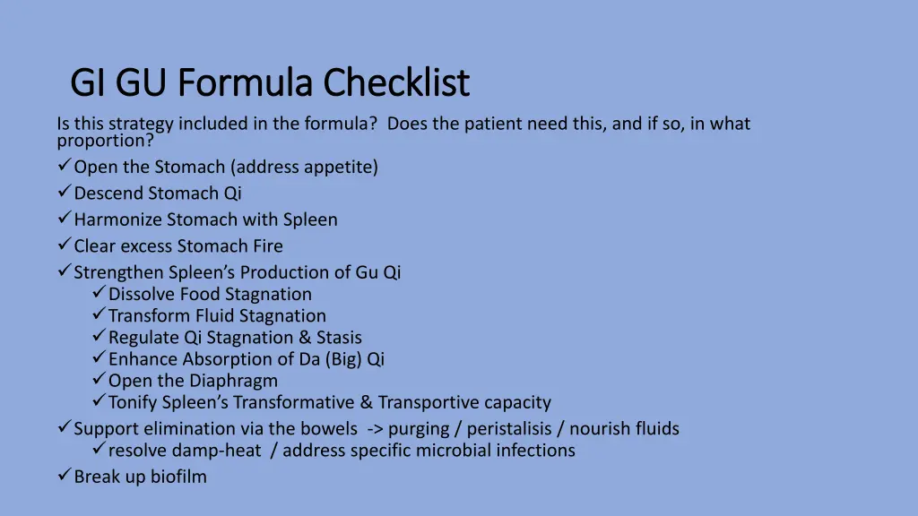 gi gu formula checklist gi gu formula checklist